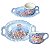 Xícara de Chá Café com Leite 190 ml com Bandeja de Lanche - AZALEIA SILVESTRE ROSA/AZUL - Imagem 1