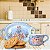 Xícara de Chá Café com Leite 190 ml com Bandeja de Lanche - AZALEIA SILVESTRE ROSA/AZUL - Imagem 4
