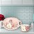 Xícara de Chá Café com Leite 190 ml com Bandeja de Lanche - ROSAS BRANCA ROSA/ROSA - Imagem 5