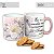 Caneca Reta Chocolate Chá Café de Porcelana 300 ml Pintada à Mão Salmos Eu e a Minha Casa AZALEIAS BRANCAS - Imagem 3
