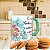 Caneca Reta Chocolate Chá Café de Porcelana 300 ml Pintada à Mão Salmos Crê no Senhor AZALEIAS SILVESTRE ROSA - Imagem 5
