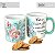 Caneca Reta Chocolate Chá Café de Porcelana 300 ml Pintada à Mão Salmos Crê no Senhor AZALEIAS SILVESTRE ROSA - Imagem 3