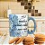 Caneca Reta Chocolate Chá Café de Porcelana 300 ml Pintada à Mão Salmos A Mulher Sábia MARGARIDAS BRANCAS - Imagem 5