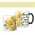 Caneca Reta Chocolate Chá Café de Porcelana 300 ml Pintada à Mão Salmos Guarda-me ò Deus ROSAS AMARELAS - Imagem 2