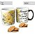 Caneca Reta Chocolate Chá Café de Porcelana 300 ml Pintada à Mão Salmos Guarda-me ò Deus ROSAS AMARELAS - Imagem 3