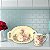 Caneca de Café com Leite Fina 150 ml de Porcelana com Bandeja de Lanche ROSAS BRANCA ROSA/CARAMELO - Imagem 5