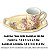 Caneca de Café com Leite Fina 150 ml de Porcelana com Bandeja de Lanche ROSAS BRANCA ROSA/CARAMELO - Imagem 6