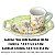 Caneca de Café com Leite Fina 150 ml de Porcelana com Bandeja de Lanche ROSAS BRANCA/VERDE - Imagem 6
