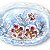 Caneca de Café com Leite Fina 150 ml de Porcelana com Bandeja de Lanche AZALEIAS ROSA/AZUL - Imagem 3