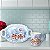 Caneca de Café com Leite Fina 150 ml de Porcelana com Bandeja de Lanche AZALEIAS ROSA/AZUL - Imagem 5