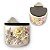Saleiro de Parede Reto Porcelana Tampa Madeira 700 grs Sal - ROSAS BRANCA AMARELA ROSA/CARAMELO - Imagem 2