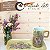 Caneca de Café 100 ml Xícara com Bandeja de Lanche Porcelana Retangular Pintada à Mão ROSAS ROSA - CARAMELO - Imagem 6