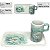 Caneca de Café 100 ml Xícara com Bandeja de Lanche Porcelana Retangular Pintada à Mão ROSA BRANCA - TIFFANY - Imagem 3