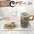 Caneca de Café 100 ml Xícara com Bandeja de Lanche Porcelana Retangular Pintada à Mão AZALEIA ROSA - CARAMELO - Imagem 6