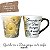 Caneca Tulipa Cônica Chá Café de Porcelana 190 ml Pintada à Mão Salmos Bíblicos Guarda-me o Deus ROSA AMARELA - Imagem 1