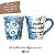 Caneca Tulipa Cônica Chá Café de Porcelana 190 ml Pintada à Mão Salmos Bíblicos A mulher sábia MARGARIDAS BRANCAS - Imagem 1