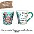 Caneca Tulipa Cônica Chá Café de Porcelana 190 ml Pintada à Mão Salmos Bíblicos Cre no Senhor AZALEIA SILVESTRE ROSA - Imagem 1