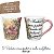 Caneca Tulipa Cônica Chá Café de Porcelana 190 ml Pintada à Mão Salmos Bíblicos O Senhor é meu pastor AZALEIA ROSA - Imagem 1