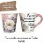 Caneca Tulipa Cônica Chá Café de Porcelana 190 ml Pintada à Mão Salmos Bíblicos Eu e a minha casa AZALEIA BRANCA - Imagem 1