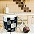 Caneca Cônica Chá Café Chocolate Quente de Porcelana Extra Fina 400 ml FAIXA FLORES BLACK FUNDO PRETO - Imagem 4