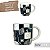 Caneca Cônica Chá Café Chocolate Quente de Porcelana Extra Fina 400 ml FAIXA FLORES BLACK FUNDO PRETO - Imagem 1