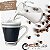Caneca Cônica Chá Café Chocolate Quente de Porcelana Fina 340 ml FAIXA BARRAS LINHAS PRETAS - Imagem 5