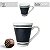 Caneca Cônica Chá Café Chocolate Quente de Porcelana Fina 340 ml FAIXA BARRAS LINHAS PRETAS - Imagem 3