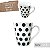 Caneca Cônica Chá Café Chocolate Quente de Porcelana Fina 340 ml PETIT POA BOLINHAS PRETAS - Imagem 1