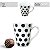 Caneca Cônica Chá Café Chocolate Quente de Porcelana Fina 340 ml PETIT POA BOLINHAS PRETAS - Imagem 3