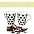 Caneca Cônica Chá Café Chocolate Quente de Porcelana Fina 340 ml PETIT POA BOLINHAS PRETAS - Imagem 2