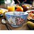 Bowl Tigela Japonesa Cumbuca de Porcelana Cereal Açai 500 ml Pintada à Mão ROSAS ROSA BRANCA - AZUL - Imagem 4
