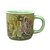 Caneca Ágata Café com Leite Chá de Porcelana 200 ml Colorida e Pintada à Mão ROSAS ROSA AMARELA COR VERDE - Imagem 1