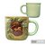 Caneca Ágata Café com Leite Chá de Porcelana 200 ml Colorida e Pintada à Mão MACA VERMELHA COR VERDE - Imagem 3