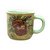 Caneca Ágata Café com Leite Chá de Porcelana 200 ml Colorida e Pintada à Mão MACA VERMELHA COR VERDE - Imagem 1