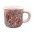 Caneca Ágata Café com Leite Chá de Porcelana 200 ml Colorida e Pintada à Mão ROSAS ROSA COM AZUL/ ROSA - Imagem 1