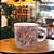 Caneca Ágata Café com Leite Chá de Porcelana 200 ml Colorida e Pintada à Mão ROSAS ROSA COM AZUL/ ROSA - Imagem 4