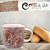 Caneca Ágata Café com Leite Chá de Porcelana 200 ml Colorida e Pintada à Mão ROSAS ROSA COM AZUL/ ROSA - Imagem 5