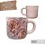 Caneca Ágata Café com Leite Chá de Porcelana 200 ml Colorida e Pintada à Mão ROSAS ROSA COM AZUL/ ROSA - Imagem 2