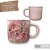 Caneca Ágata Café com Leite Chá de Porcelana 200 ml Colorida e Pintada à Mão ROSAS ROSA/ ROSA - Imagem 2