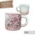 Caneca Ágata Café com Leite Chá de Porcelana 200 ml Colorida e Pintada à Mão ROSAS ROSA/ ROSA BRANCO - Imagem 2