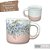 Caneca Ágata Café com Leite Chá de Porcelana 200 ml Colorida e Pintada à Mão MIOSÓTIS BRANCA/ ROSA BRANCO - Imagem 2