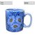 Caneca Café com Leite Chá Reta de Porcelana 230 ml Colorida e Pintada à Mão MARGARIDA BRANCA COR AZUL - Imagem 4
