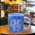 Caneca Café com Leite Chá Reta de Porcelana 230 ml Colorida e Pintada à Mão MARGARIDA BRANCA COR AZUL - Imagem 5