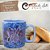 Caneca Café com Leite Chá Reta de Porcelana 230 ml Colorida e Pintada à Mão ROSAS ROSA COR AZUL - Imagem 6