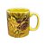 Caneca Café com Leite Chá Reta de Porcelana 230 ml Colorida e Pintada à Mão ROSAS AMARELA VERMELHA COR AMARELA - Imagem 1