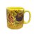 Caneca Café com Leite Chá Reta de Porcelana 230 ml Colorida e Pintada à Mão AZALEIA ROSA MACA COR AMARELA - Imagem 1