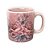 Caneca Café com Leite Chá Reta de Porcelana 230 ml Colorida e Pintada à Mão ROSAS ROSA COM AZUL / ROSA - Imagem 1