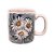Caneca Café com Leite Chá Reta de Porcelana 230 ml Colorida e Pintada à Mão MARGARIDA BRANCA / ROSA - Imagem 1