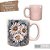 Caneca Café com Leite Chá Reta de Porcelana 230 ml Colorida e Pintada à Mão MARGARIDA BRANCA / ROSA - Imagem 2