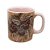 Caneca Café com Leite Chá Reta de Porcelana 230 ml Colorida e Pintada à Mão CEREJAS VERMELHAS / ROSA - Imagem 1